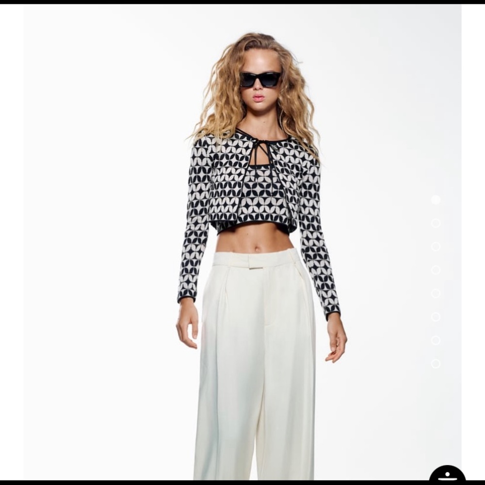Top AND sweater- Zara Geometric Knit Jacquard Set